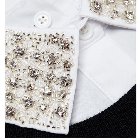 Alice + Olivia “Porla” embellished wool collar sweater XS - Picture 3 of 7